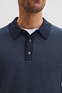 Cotton Blend Silk Textured Knit Polo