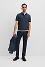 Cotton Blend Silk Textured Knit Polo