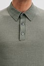 Cotton Blend Silk Textured Knit Polo