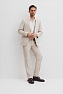 Regular Fit Linen Single Breasted Check Jacket