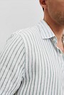 Regular Fit Linen Short Sleeve Stripe Shirt