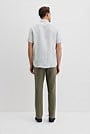 Regular Fit Linen Short Sleeve Stripe Shirt