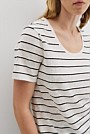 Organically Grown Linen Stripe Scoop Neck T-Shirt