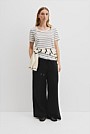 Organically Grown Linen Stripe Scoop Neck T-Shirt