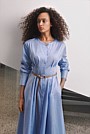 Cotton Sateen Belted Dress