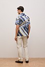 Cotton Abstract Stripe Short Sleeve Shirt