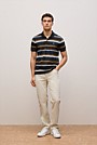 Colour Block Stripe Monogram Polo