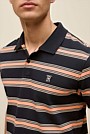 Textured Stripe Monogram Polo