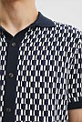 Cotton Short Sleeve Geometric Knit Shirt
