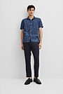 Short Sleeve Leaf Linen Shirt