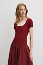 Mix Media Midi Knit Dress