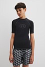 Teen Nylon Blend Short Sleeve Logo Rash Vest