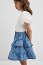 Cotton Frill Detail Mini Skirt