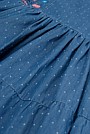 Cotton Chambray Frill Embroidered Dress