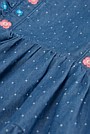Cotton Chambray Frill Embroidered Dress