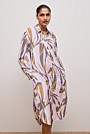 Shadow Leaf Relaxed Shirt Dress