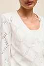 Diamond Pointelle V Neck Cardigan