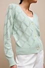 Diamond Pointelle V Neck Cardigan
