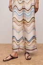 Wave Stripe Silk Pull On Pant