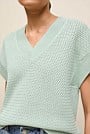 Mercerised Cotton Basketweave Knit Vest