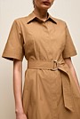Cotton Poplin Belted Dress