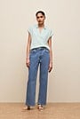 Linen Cotton Relaxed Cap Sleeve Polo