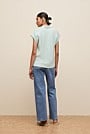 Linen Cotton Relaxed Cap Sleeve Polo