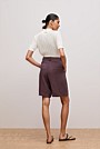Linen Blend Longline Pleat Short