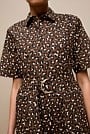 Leopard Poplin Belted Dress