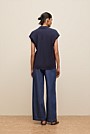 Linen Cotton Relaxed Cap Sleeve Polo