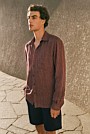 Regular Fit Fine Stripe Linen Long Sleeve Shirt