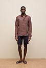 Regular Fit Fine Stripe Linen Long Sleeve Shirt