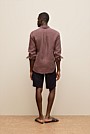 Regular Fit Fine Stripe Linen Long Sleeve Shirt