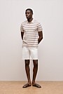 Pique Fine Stripe Monogram Polo