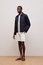 Pique Fine Stripe Monogram Polo