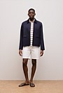 Pique Fine Stripe Monogram Polo