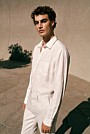 Regular Fit Fine Stripe Linen Long Sleeve Shirt
