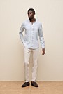 Regular Fit Candy Stripe Linen Long Sleeve Shirt