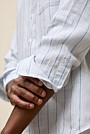 Regular Fit Candy Stripe Linen Long Sleeve Shirt