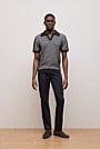 Texture Knit Collared Short Sleeve Polo