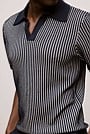 Texture Knit Collared Short Sleeve Polo