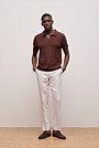 Cotton Linen Collared Knit Polo