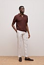 Cotton Linen Collared Knit Polo