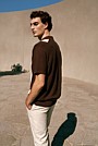 Cotton Linen Graphic Knit Polo