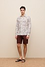 Regular Fit Floral Linen Long Sleeve Shirt