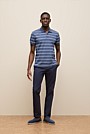 Pique Fine Stripe Monogram Polo