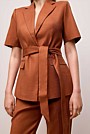 Stretch Linen Short Sleeve Blazer