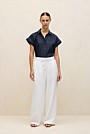 Linen Cap Sleeve Shirt