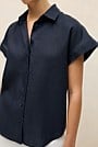 Linen Cap Sleeve Shirt