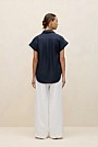 Linen Cap Sleeve Shirt